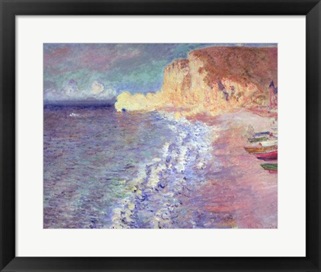 Framed Art Morning at Etretat, 1883 by Claude Monet Wall Decor 18x24 Artwork